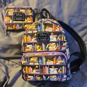 Loungefly Disney Villans Bookshelf Mini Backpack And Wallet